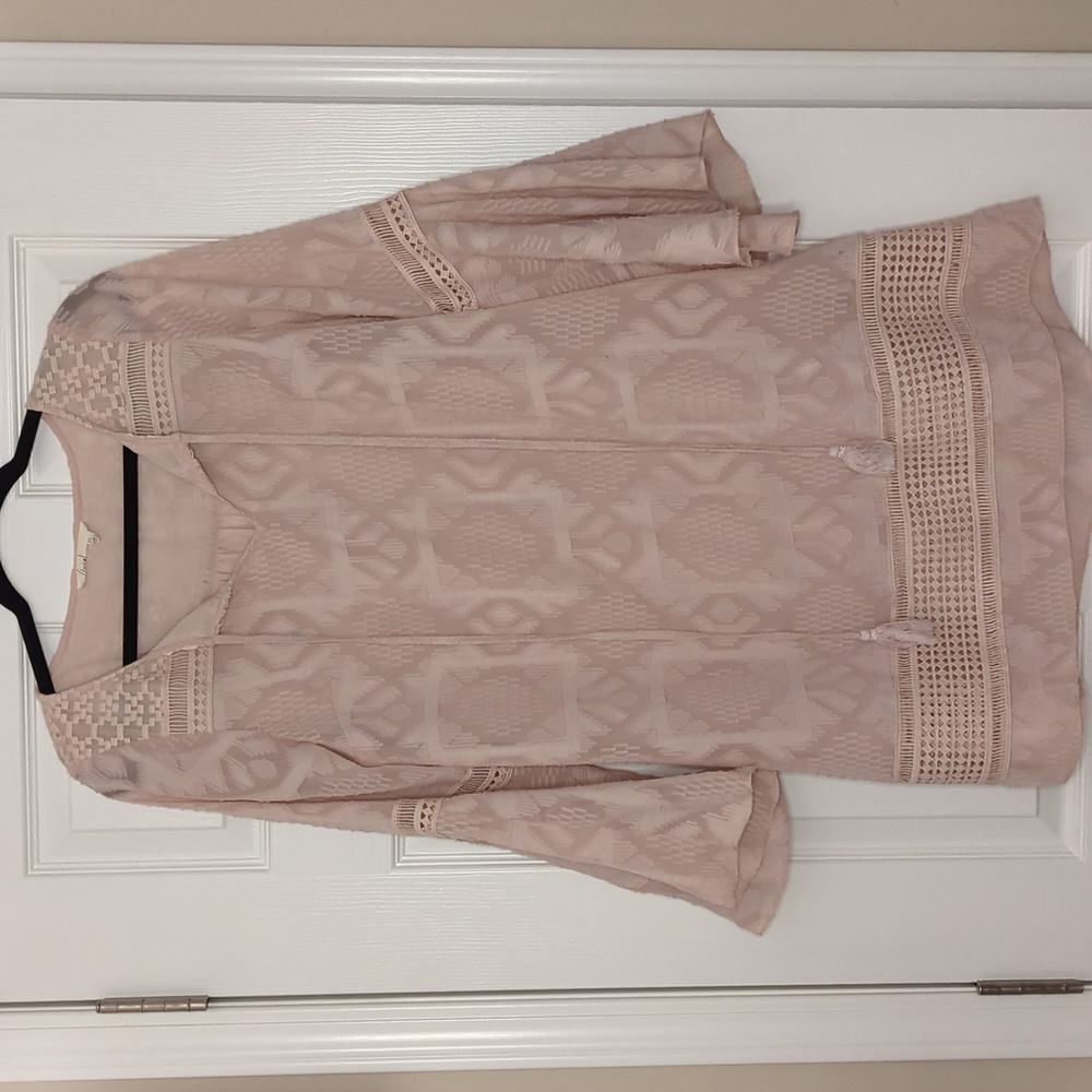 Floreat Blush Pink Esme Dress Women's Size 4 Boho Flowy Anthropologie Sheer